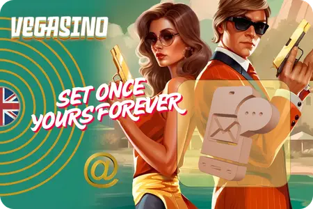 vegasino casino login form with email and password