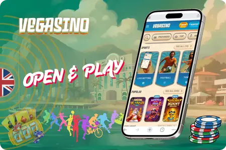 Vegasino site running in mobile browser view, télécharger vegasino