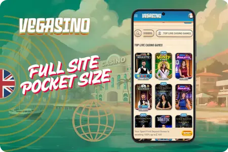 vegasino aplicação games displayed on mobile screen