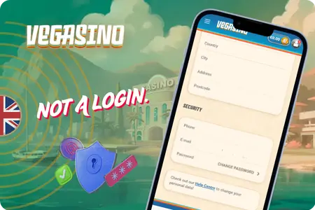 Phone number in casinovegasino account security section, vegasino registration